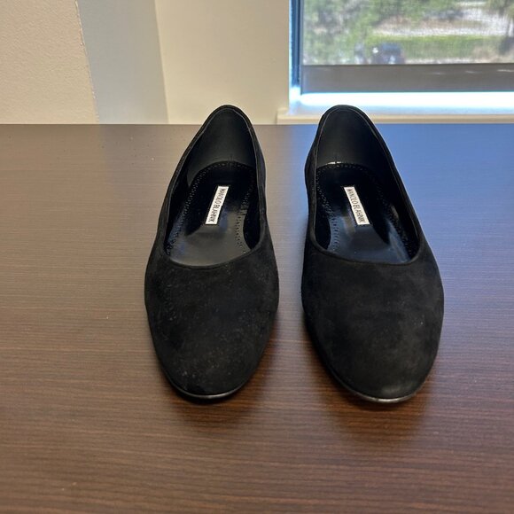 Manolo Blahnik Magergapla Flats.  Black Suede.  Size 39 (9).  NEVER WORN - Picture 2 of 6